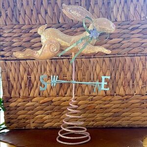 Glittery Pastel Bunny Weathervane Tabletop Decor